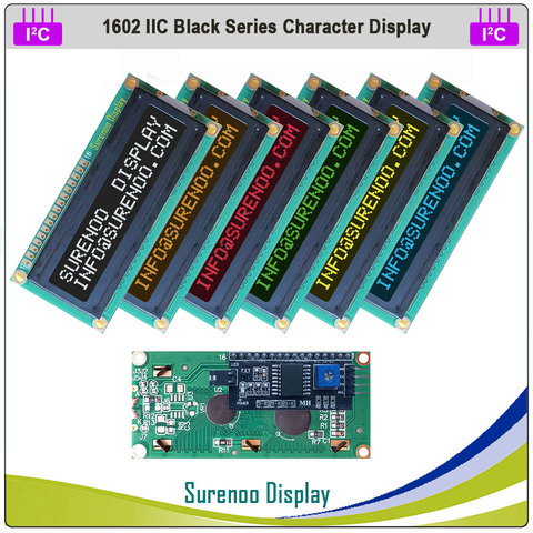 Module écran LCD avec caractères I2C, affichage LCM, panneau en plus de couleurs sur noir pour Arduino, 1602 ► Photo 1/4