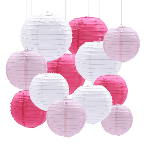 Lanternes rondes chinoises en papier, lanternes boule à suspendre, fournitures de décoration pour mariage, anniversaire, cadeaux de réception pour bébé, 4-12 pouces, 1 pièce ► Photo 1/6