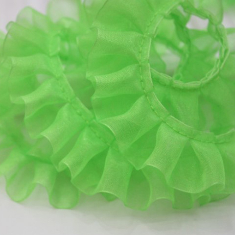 1M plissé Tulle dentelle tissu ruban bleu violet rose vert dentelle garniture 2.5cm bricolage couture lacets artisanat fournitures dentelle encaje JH14 ► Photo 1/4