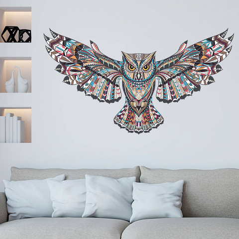 Autocollants muraux en vinyle colorés amovibles, hibou, décorations pour chambres d'enfants, Stickers muraux, oiseaux volants, animaux, décor auto-adhésif ► Photo 1/6