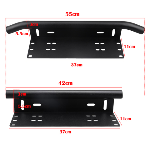 Offroad Pare-chocs avant Plaque D'immatriculation Support Pour Voiture Cadre de Plaque d'immatriculation Lumière Led Bar Lumières Fonctionnantes De Supports de Montage ► Photo 1/6