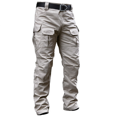 Nouvelle marque militaire Cargo pantalon hommes Stretch SWAT Combat Rip-Stop armée pantalon Long beaucoup de poche urbaine Commute tactiques pantalon de travail ► Photo 1/6