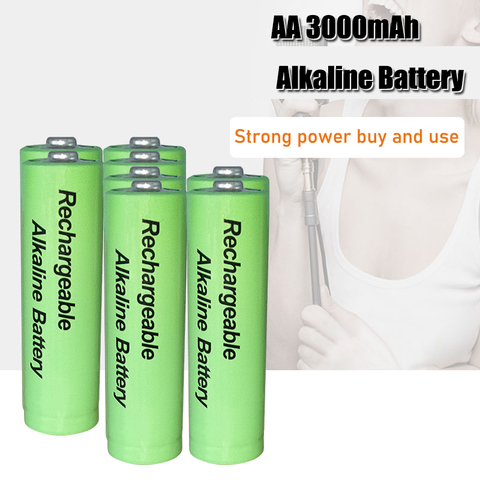 Piles alcalines rechargeables AA, 3000mah, 1.5V, pour jouets mp3, lumière led, 1 à 4 pièces, nouvelle marque ► Photo 1/5
