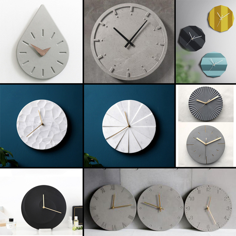 Moule circulaire en béton en silicone, horloge murale carrée en résine, pour salon et chambre à coucher ► Photo 1/6