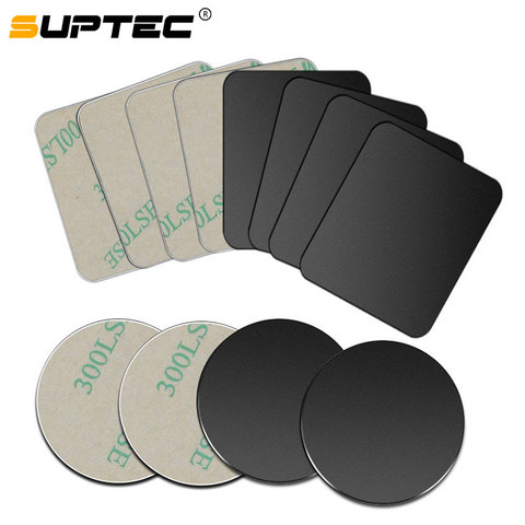 SUPTEC 10 Pack disque de plaque de métal pour support pour voiture magnétique feuilles de fer autocollant pour aimant support pour téléphone Mobile support de montage d'air de voiture ► Photo 1/6