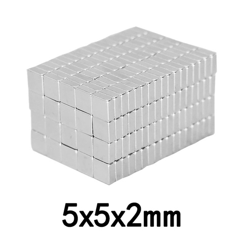 50/100/200 pièces 5x5x2 Super fort aimant carré N35 NdFeB terres rares aimant 5*5*2 néodyme aimants feuille 5x5x2mm ► Photo 1/3