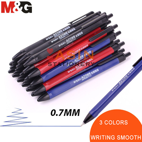 M & G – stylo à bille Semi-Gel 0.7mm, stylo à bille économique noir/bleu/rouge pour l'école et le bureau, fourniture de cadeaux, 40 pièces ► Photo 1/6