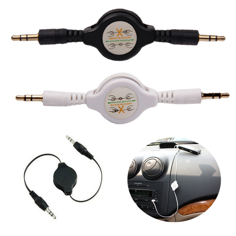 80CM 3.5mm rétractable écouteur Jack Aux câble Audio pour voiture Iphone Samsung téléphone GPS MP3 MP4 musique casque stéréo haut-parleur ► Photo 1/2