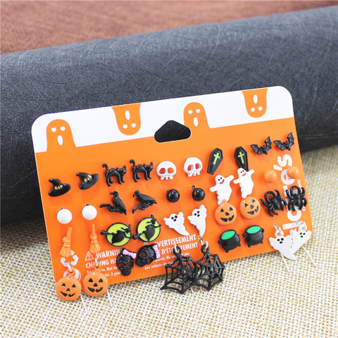 Cauchemar avant noël Halloween boucles d'oreilles Punk squelette citrouille voiture drôle mignon petit boucles d'oreilles bijoux Aretes De Mujer ► Photo 1/6