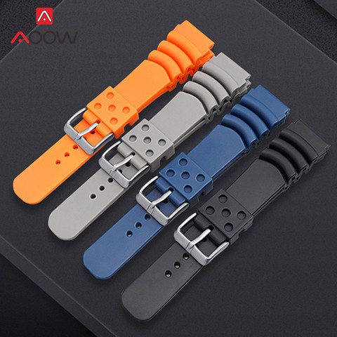 20mm 22mm Silicone Sport sangle plongée étanche Bracelet de montre en caoutchouc PVC hommes remplacement Bracelet bande montre accessoires pour Seiko ► Photo 1/6