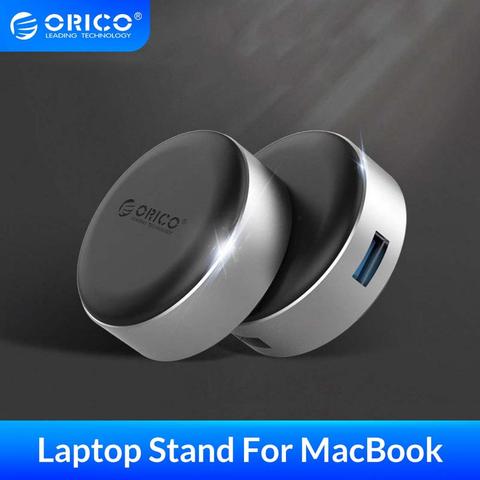 ORICO support d'ordinateur Portable avec USB3.0 HUB en aluminium Portable coussin de refroidissement Dissipation thermique antidérapant tampon refroidisseur support 2 pièces pour MacBook ► Photo 1/6