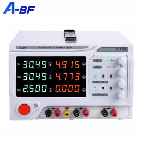 A-BF laboratoire alimentation cc banc Source stabilisé régulateur de tension quatre chiffres multi-canaux trois voies banc d'alimentation 30V 3A 5A ► Photo 1/6