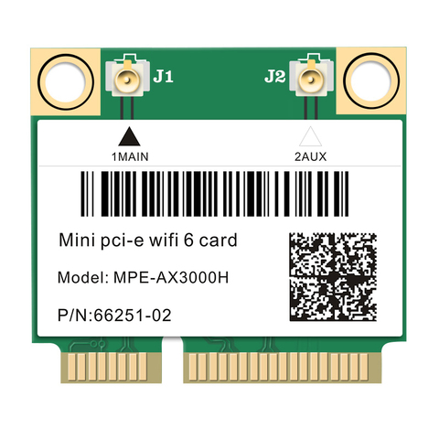 Carte réseau sans fil WiFi 6 mini PCI-Express, connectivité dual-band 2,4 GHz/5 GHz, 2974 Mb/s, Bluetooth 5.0, 802.11 ax/ac, adaptateur MU-MIMO ► Photo 1/6