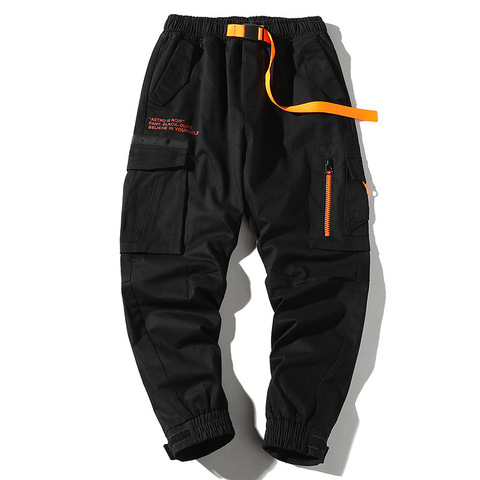 Pantalon Cargo pour homme, nouvelle mode, Streetwear, poches latérales, jogging, Hip Hop, taille élastique, ample, automne ► Photo 1/4