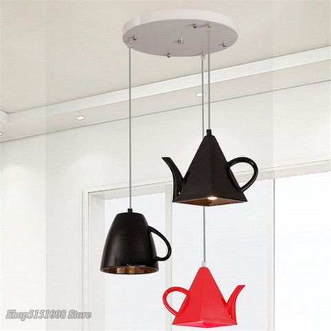 Lampe suspendue en résine, design moderne, luminaire décoratif d'intérieur, idéal pour une théière, une tasse de thé, une cuisine, un bar ou un café, ou une salle à manger ► Photo 1/5