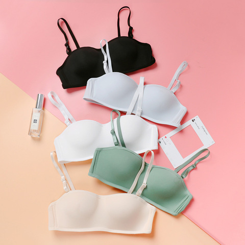 Roseheart femmes mode peau noire gris blanc sans fil rembourré soutiens-gorge Invisible Sexy une pièce soutien-gorge Bralette tasse A B sous-vêtements ► Photo 1/6