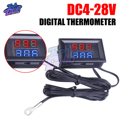 Mini thermomètre numérique avec NTC étanche, sonde métallique, testeur de température, pour voiture, intérieur, DC4-28V ► Photo 1/6