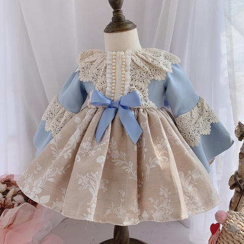 Robe de princesse en laine pour filles, vêtement épais à manches longues, nouvelle collection hiver 2022 ► Photo 1/5