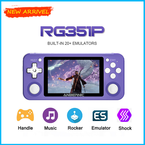 Console de jeux vidéo Portable RG351P, écran IPS de 3.5 pouces, pour PS1/N64/PSP/DC/GB, avec plus de 2500 jeux ► Photo 1/6