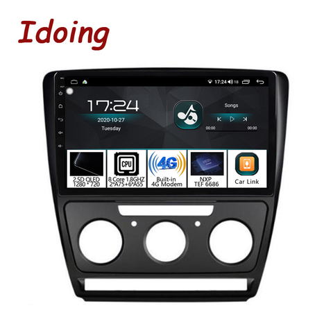 Idoing – autoradio Android, Navigation GPS, lecteur vidéo, unité centrale, Plug And Play, accessoires pour voiture Skoda Octavia 2 A5 (2008 – 2013), berline ► Photo 1/6