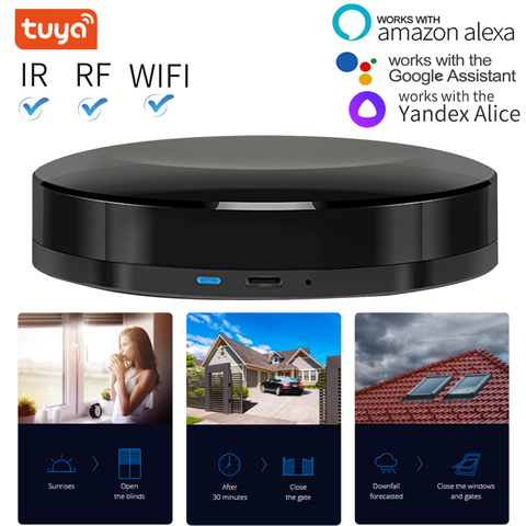 TUYA télécommande vocale intelligente universelle Alexa Google HOME Yandex Alice maison intelligente domotique intelligente WIFI + IR + RF ► Photo 1/6