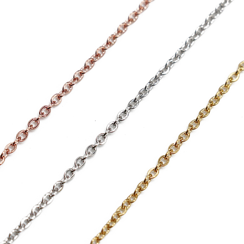 1 Pack/lot 1.5mm 2mm acier inoxydable 316L Rolo lien chaînes or Rose/or couleur chaîne ajustement collier à faire soi-même Bracelet fabrication de bijoux ► Photo 1/6