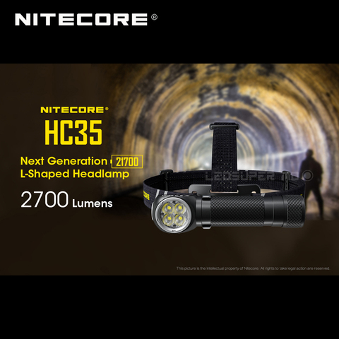 Nouvelle génération Nitecore HC35 4 x CREE XP-G3 S3 LEDs 21700 en forme de L 2700 Lumens phare avec batterie 4000mAh ► Photo 1/6