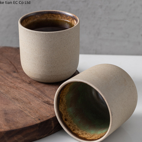 Tasse de café à Latte givrée d'art japonais, verre américain concentré rétro en céramique, tasse nordique Simple pour la maison, le bureau, le petit déjeuner, pour boisson au lait ► Photo 1/6