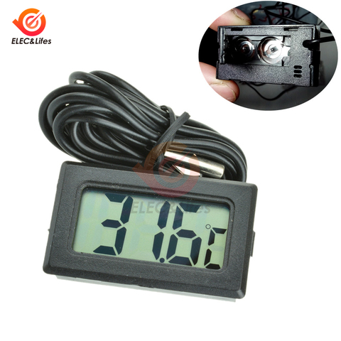 Thermomètre numérique LCD, testeur de température, pour salle de bain, refroidisseurs, refroidisseurs, sonde de capteur de température de 2M ► Photo 1/6