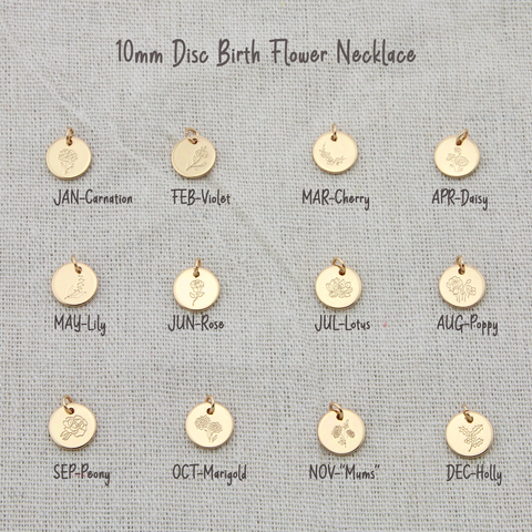 Collier délicat en forme de disque avec pendentif en fleurs, collier en forme de disque, pour mère et fille, cadeau de bijoux pour femmes, 10mm, 18 pouces ► Photo 1/6