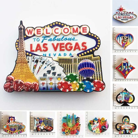 Aimant de réfrigérateur de tourisme du monde, Souvenir USA Las Vegas paysage culturel, autocollants de réfrigérateur, ensemble cadeau, décoration de maison ► Photo 1/6