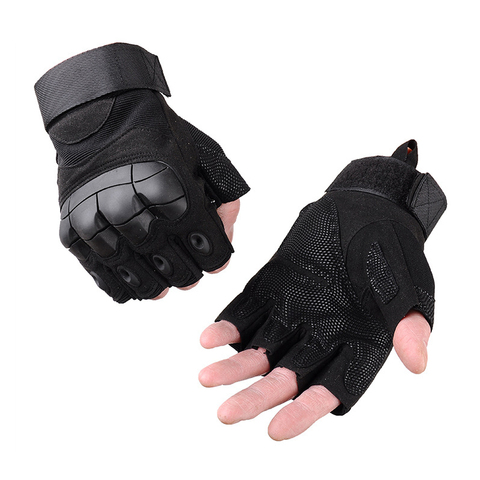 Gants militaires tactiques de plein air sans doigts, jointures dures, Paintball Airsoft, Combat de chasse, randonnée, mitaines militaires ► Photo 1/6