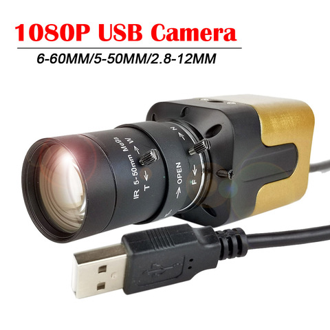 Caméra de boîte d'usb de Webcam de PC de 1080P Full HD Mini avec l'objectif Varifocal de Zoom manuel de 5-50MM pour Skype, vidéo Callin ► Photo 1/6