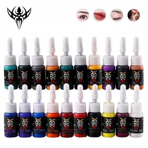 Kits de tatouages multicolores pour le corps, pigments d'encre, peintures de beauté professionnelles, maquillage pour sourcils Semi-permanent, 5ml ► Photo 1/6