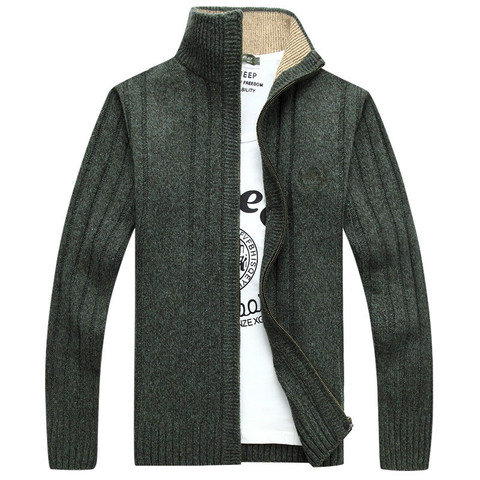 Cardigan tricoté à manches longues pour homme pull avec fermeture à glissière, manteau complet, de qualité solide, nouvelle marque, vêtements pour hommes hiver veste décontractée ► Photo 1/6