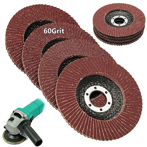 Disques à lamelles professionnels 115mm 4.5 pouces disques abrasifs 60 grains meules lames pour meuleuse d'angle ► Photo 1/3