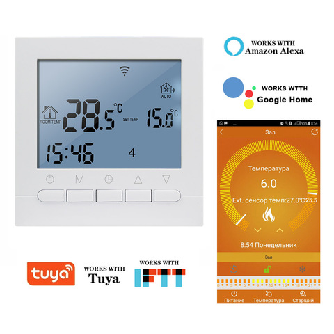 Thermostat WIFI plancher chaud chauffage de l'eau électrique chaudière à gaz Thermostat régulateur de température régulateur de chauffage par le sol ► Photo 1/6