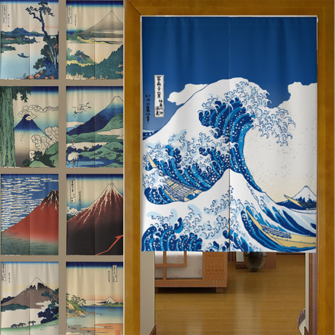 Rideau de porte japonais lin coton épais occultant cuisine porte rideaux Fengshui salle de bain chambre maison entrée décor rideaux ► Photo 1/6