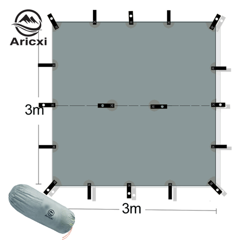 ARICXI 15D silicone enduit nylon ultra léger bâche extérieure auvent bâche léger portable camping abri parasol tente bâche ► Photo 1/6