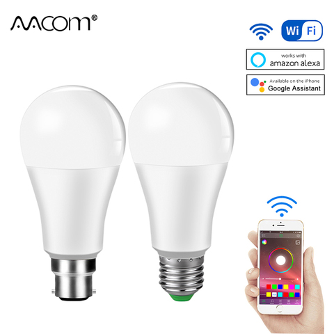 Ampoule LED intelligente WiFi 15W E27 B22, lampe de nuit intelligente à intensité variable, pour alexa google Home Assistant Echo ► Photo 1/6