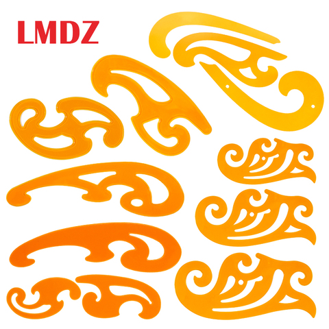 LMDZ ensemble de 3 pièces règle de courbe française | Plastique, outil de dessin en forme de nuage multiple, modèle de courbe pour dessin de bande dessinée artistique, design/mode Animation ► Photo 1/6