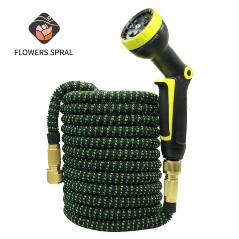 Tuyau de Gater de jardin rétractable magique Flexible haute pression pistolet de lavage de voiture 3 fois télescopique ceinture pistolet d'arrosage de jardin tuyau d'arrosage ► Photo 1/6