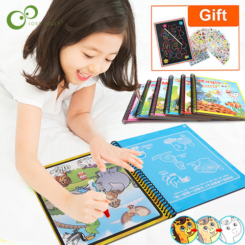 GYH – Livre de coloriage à l'eau avec crayon magique, pour enfant, planches de dessins à peindre, jouet, cadeau d'anniversaire, Noël et Nouvel An ► Photo 1/6