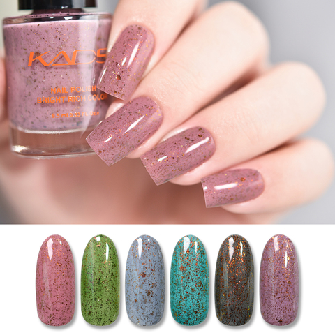 KADS-vernis à ongles Mica, laque, paillettes irrégulières, 6 couleurs en option, pour Nail Art, 9.5ml, nouveau ► Photo 1/6