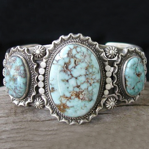 Charmant trois pierre anneau Boho Vintage bleu Turquoises bague pour les femmes bijoux 2022 nouveau cadeau Z5Q692 ► Photo 1/6