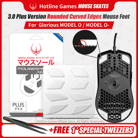 Holtine Games 3.0Plus bords incurvés arrondis patins de souris pour modèle glorieux O/modèle o-gaming tapis de souris pieds remplacement, 0.8mm ► Photo 1/6