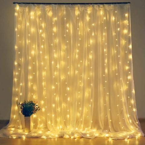 2x 2/3x3 guirlande Led Led rideau fée chaîne lumière fée lumière Led noël guirlande lumineuse pour mariage maison fenêtre fête décor ► Photo 1/6