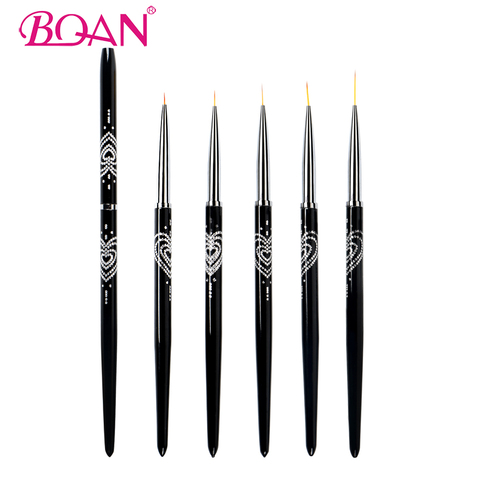 BQAN 5mm/7mm/9mm/11mm/13mm Art des ongles pinceau ligne de revêtement des ongles stylos Gel vernis peinture dessin Art des ongles brosses cheveux minces ► Photo 1/6