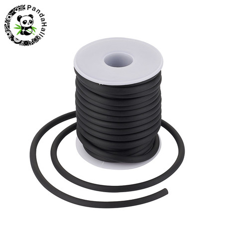 Pandahall-cordon rond ajouré en Silicone, 5mm, pour la fabrication de bijoux à faire soi-même, blanc/noir/bleu/rouge/rose/vert/Orange, 10m/rouleau ► Photo 1/6