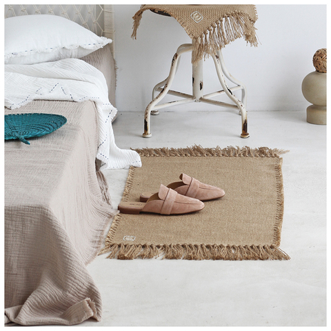 Jute tapis tapis macramé chemin de Table Tables tissu décoration tapis avec glands Badroom tapis de sol nordique Chic chambre décor ► Photo 1/6